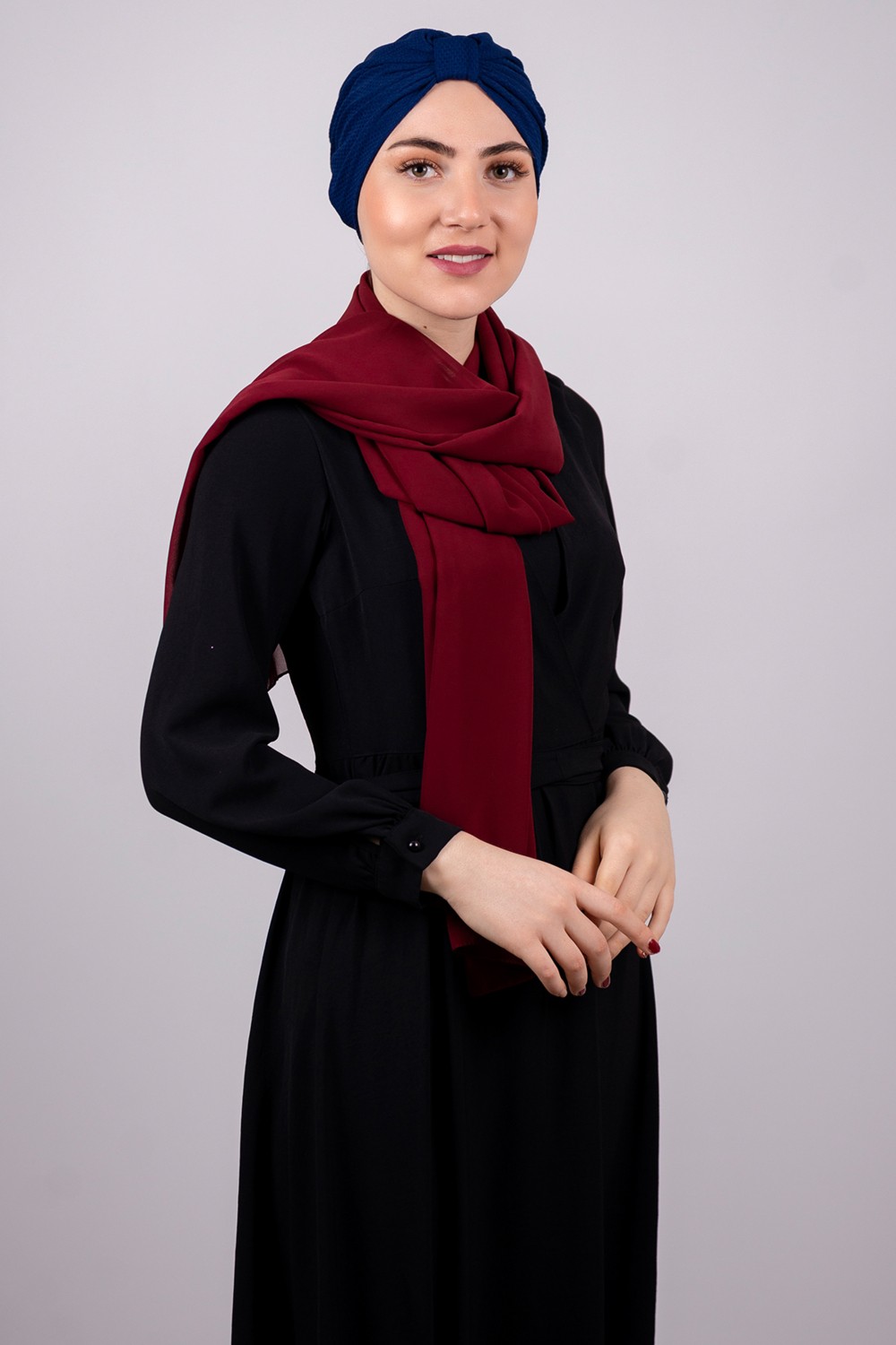 Hürrem Bone Haki Pratik Hazır Geçmeli Tesettür Bone Petekli Büzgülü 1204E_09