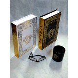 Lovely Book & Book Dekoratif Kutu 2'li Set Versace Altın Set Kitap Kutu Set