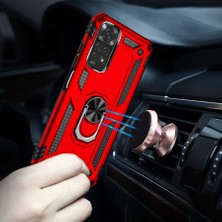 CoverZone Xiaomi Redmi Note 11  Kılıf ile Uyumlu Kılıf Shockprof Yüzük Tutuculu Vega Kırmızı