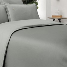 Sarev Olive Koyu Gri Armürlü Çift Kişilik Pamuk Nevresim Takımı