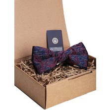 Kravatkolik Lacivert Şal Desen Papyon P1392