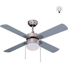 Kaşkar Taflan 4 Kanatlı Lambalı Tvan Vantilatörü L42015 Gri