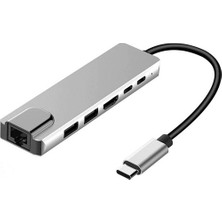 Comse  HDMI USB 3.0 Type-C Ethernet 6 In 1 USB Hub Mac Ipad Uyumlu