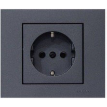 Ovivo Grano Metalik Füme Topraklı Priz