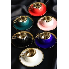 Arow 6 Kişilik Renkli Gold Fincan Takımı TR-1610