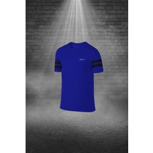 Poseidon Storm Erkek Mavi Dri-Fit Kumaş Yürüyüş ve Koşu Için Konforlu Cepli Kısa Kol Tişört Şort Ikili Takım (S-3xl)