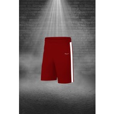 Poseidon Storm Büyük Beden Erkek Bordo Dri-Fit Kumaş Spor Için Konforlu Cepli Kısa Kol Tişört Şort Ikili Takım (4XL-10XL)