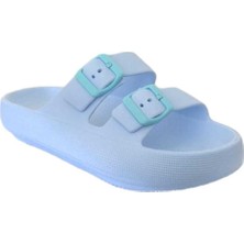 Akınalbella E282 Buz Mavi Kadın Tokalı Plaj Terlik