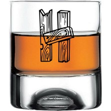 Paşabahçe Ahşap H Harfi Yazılı Holiday Viski Bardağı