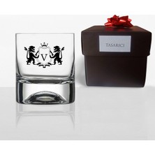 Paşabahçe Kutulu Aslan Logolu V Harfi Yazılı Viski Bardağı