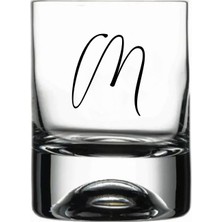 Paşabahçe M Harfli Yazılı Çıkmayan Baskılı Viski Bardağı Kadehi