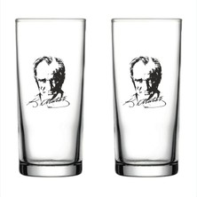 Paşabahçe Atatürk Silüet ve Imzalı Rakı Bardağı 2 Adet