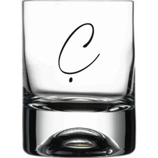 Paşabahçe Ç Harfli Yazılı Çıkmayan Baskılı Viski Bardağı Kadehi