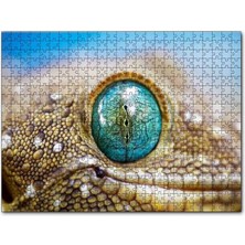 Cakapuzzle Geko Kertenkelesi Gözü Makro Çekim 120 Parça Puzzle Yapboz Mdf (Ahşap)
