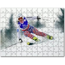 Cakapuzzle Kadın Kayakçı Siporu 1000 Parça Puzzle Yapboz Mdf (Ahşap)