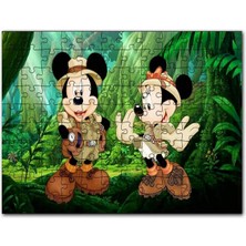 Cakapuzzle Masaüstünde Mickey Maus ve Minnie Mouse Safari 120 Parça Puzzle Yapboz Mdf (Ahşap)