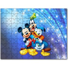 Cakapuzzle Mickey Mouse Donald Duck ve Pluto 120 Parça Puzzle Yapboz Mdf (Ahşap)