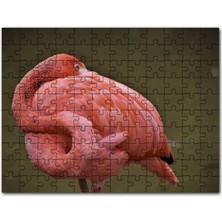 Cakapuzzle Kendine Sarınarak Dinlenen Flamingo 120 Parça Puzzle Yapboz Mdf (Ahşap)