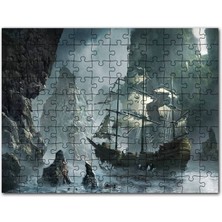 Cakapuzzle Sanat Eski Gemi Fantastik Hayalet Gemi Gemi Yelkenl  120 Parça Puzzle Yapboz Mdf (Ahşap)