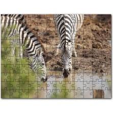 Cakapuzzle Savanada Su Içen Zebralar 120 Parça Puzzle Yapboz Mdf (Ahşap)