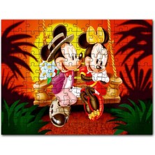 Cakapuzzle Romantik Mickey ve Minnie Mouse 120 Parça Puzzle Yapboz Mdf (Ahşap)