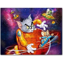 Cakapuzzle Tom ve Jerry Çizgi Filmi, 120 Parça Puzzle Yapboz Mdf (Ahşap)