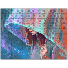 Cakapuzzle Şemsiye Tutan Kadın Görseli 120 Parça Puzzle Yapboz Mdf (Ahşap)