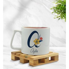 BK Kişiye Özel Harf ve Isim Tasarımlı Middle Beyaz Kupa Bardak Model 2