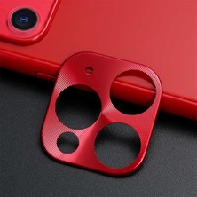 HTStore Apple iPhone 11 Pro Zore Metal Kamera Koruyucu-Kırmızı