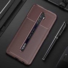 HTStore Oppo Reno 2 Kılıf Htstore Zore Negro Silikon-Kahverengi