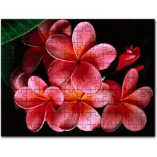 Cakapuzzle Büyük Kırmızı Yapraklı Plumeria Çiçeği 120 Parça Puzzle Yapboz Mdf (Ahşap)