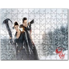 Cakapuzzle Fantezi Gretel Hansel Avcılar Silahlar Kış Cadı 120 Parça Puzzle Yapboz Mdf (Ahşap)