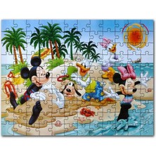 Cakapuzzle Donald Duck Daisy Duck Mickey Mouse Minnie Aand Goof  120 Parça Puzzle Yapboz Mdf (Ahşap)