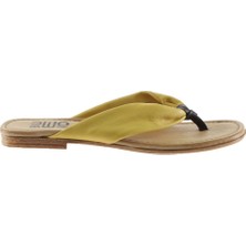 Bueno Shoes Sarı Deri Kadın Düz Sandalet