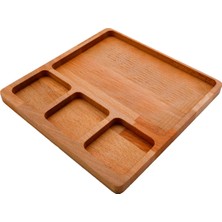 Koza Wood Art Ahşap Kahvaltı - Kahve - Meyve Sunum Tabağı Tabak