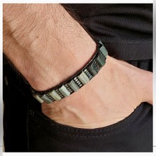 Seven Art Jewelry Doğal Taş Kartal Gözü Köşeli Silindir Unisex Bileklik