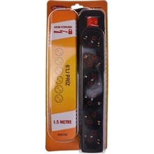 As Bakalit As Grup AS-61AK 6'lı Anahtarlı Akım Korumalı 1.5mt Priz