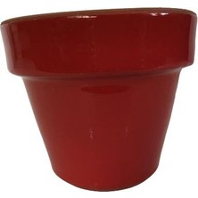 Armenbotanik Kırmızı Renk Sırlı El Yapımı Toprak Saksı Mini Boy (9*9 Cm)