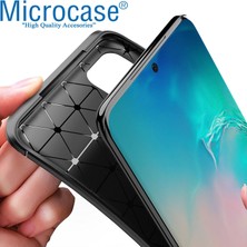 Microcase Xiaomi Mi 12 Maxy Serisi Carbon Fiber Silikon Kılıf-Siyah