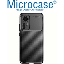 Microcase Xiaomi Mi 12 Maxy Serisi Carbon Fiber Silikon Kılıf-Siyah