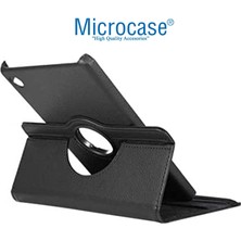 Microcase Lenovo Tab M10 10.1 Tablet TB-X605L TB-X605F 360 Derece Döner Standlı Deri Kılıf Siyah