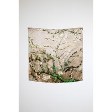 Lila Rosa Van Gogh Desenli Ipek Bandana Fular