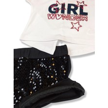 Biberon Çocuk Giyim Haliş Girl Wonder Pullu Siyah Şortlu Takım 2/6