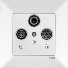 Viko Karre Beyaz Uydu Sat Sonlu Viko