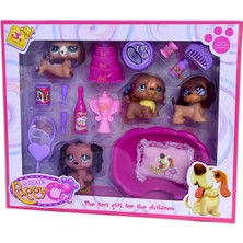 UDATOYS Minişler Littlest Pet Shop Oyuncak Köpek Yatak Yastık Pasta Set