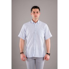 Everytime Klasik Kesim Cepli Hasır Kumaş Kısa Kol Yazlık Pamuklu Erkek Gömlek