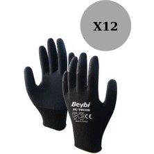 Beybi Pu Touch Poliüretan Kumaş Eldiven "l" Beden Siyah *12 Çift