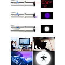 2 Adet USB ile Şarj Edilebilen 3 In 1 Kırmızı Işık + Beyaz Işık + Uv El Feneri Kedi Lazeri 2 Adet