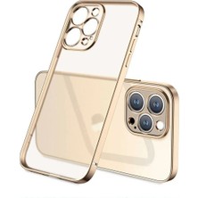 Iphone 12 Pro Lazer Kenarlı Altın Kılıf