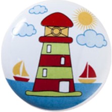 Eym Porselen Düğme Bebek Çocuk Odası Dolap Çekmece Kulp Kule